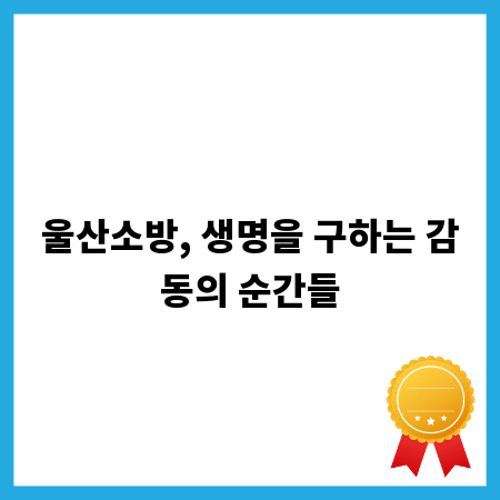 울산소방, 생명을 구하는 감동의 순간들