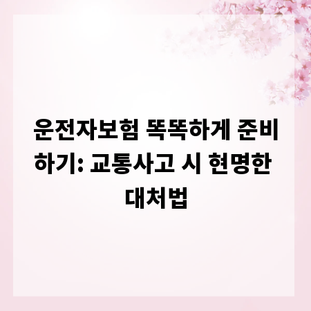 운전자보험 똑똑하게 준비하기: 교통사고 시 현명한 대처법
