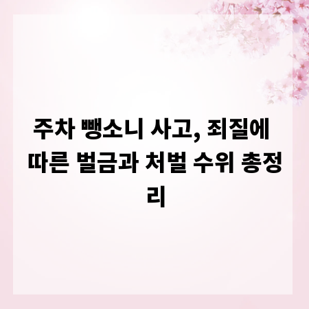 주차 뺑소니 사고, 죄질에 따른 벌금과 처벌 수위 총정리