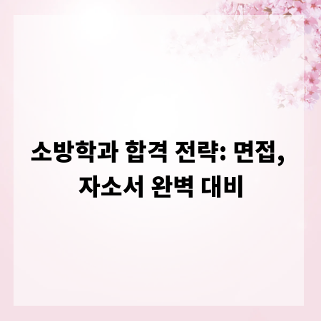 소방학과 합격 전략: 면접, 자소서 완벽 대비