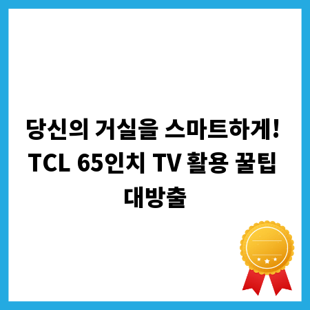 당신의 거실을 스마트하게! TCL 65인치 TV 활용 꿀팁 대방출