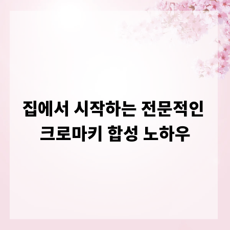 집에서 시작하는 전문적인 크로마키 합성 노하우