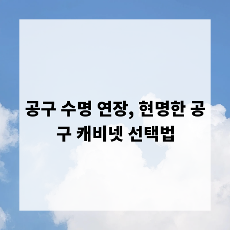 공구 수명 연장, 현명한 공구 캐비넷 선택법