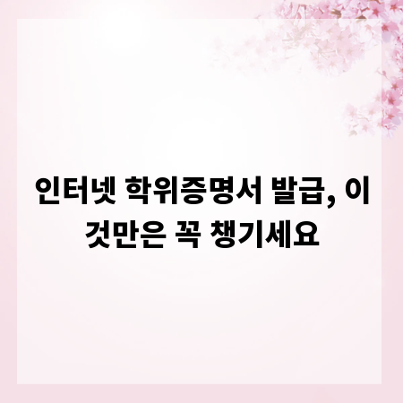 인터넷 학위증명서 발급, 이것만은 꼭 챙기세요