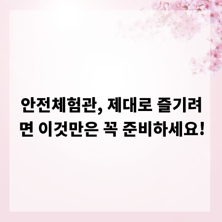 안전체험관, 제대로 즐기려면 이것만은 꼭 준비하세요!