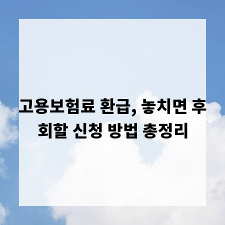 고용보험료 환급, 놓치면 후회할 신청 방법 총정리