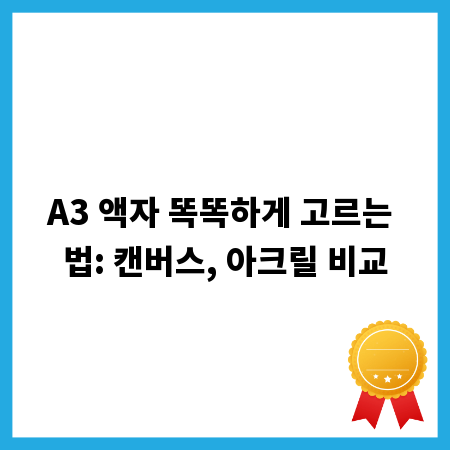 A3 액자 똑똑하게 고르는 법: 캔버스, 아크릴 비교