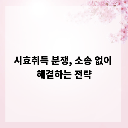 시효취득 분쟁, 소송 없이 해결하는 전략