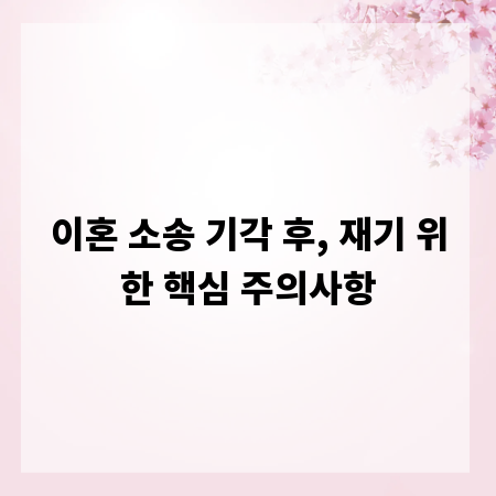 이혼 소송 기각 후, 재기 위한 핵심 주의사항