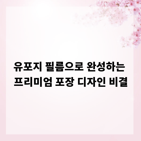 유포지 필름으로 완성하는 프리미엄 포장 디자인 비결