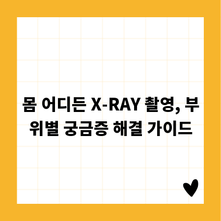 몸 어디든 X-RAY 촬영, 부위별 궁금증 해결 가이드