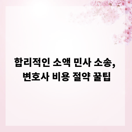 합리적인 소액 민사 소송, 변호사 비용 절약 꿀팁