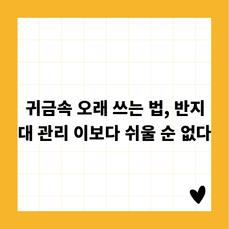 귀금속 오래 쓰는 법, 반지대 관리 이보다 쉬울 순 없다