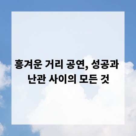 흥겨운 거리 공연, 성공과 난관 사이의 모든 것