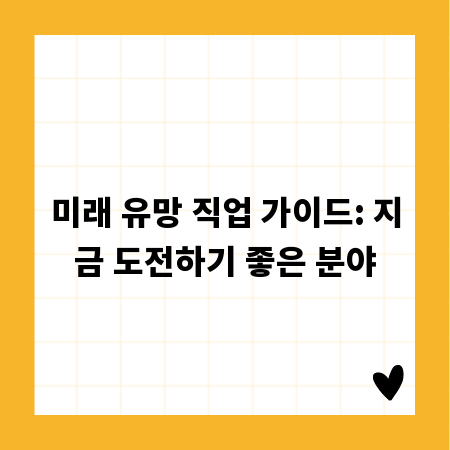 미래 유망 직업 가이드: 지금 도전하기 좋은 분야