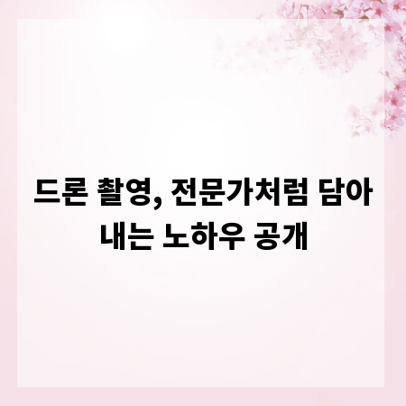 드론 촬영, 전문가처럼 담아내는 노하우 공개