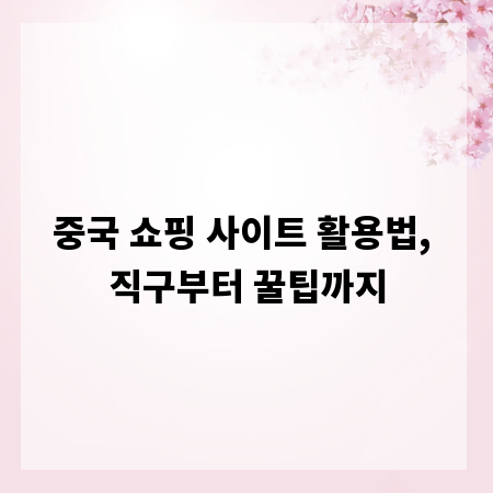 중국 쇼핑 사이트 활용법, 직구부터 꿀팁까지