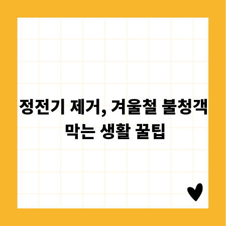 정전기 제거, 겨울철 불청객 막는 생활 꿀팁