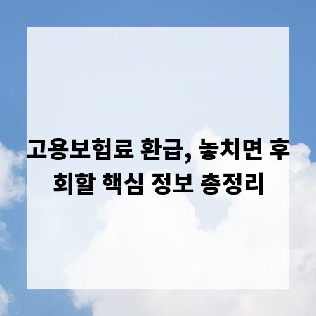 고용보험료 환급, 놓치면 후회할 핵심 정보 총정리