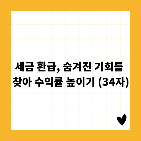 세금 환급, 숨겨진 기회를 찾아 수익률 높이기 (34자)