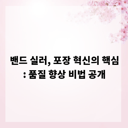 밴드 실러, 포장 혁신의 핵심: 품질 향상 비법 공개
