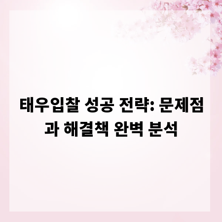 태우입찰 성공 전략: 문제점과 해결책 완벽 분석