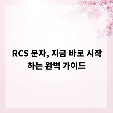 RCS 문자, 지금 바로 시작하는 완벽 가이드