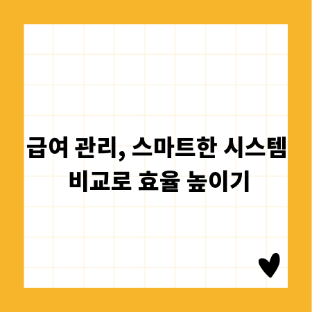급여 관리, 스마트한 시스템 비교로 효율 높이기