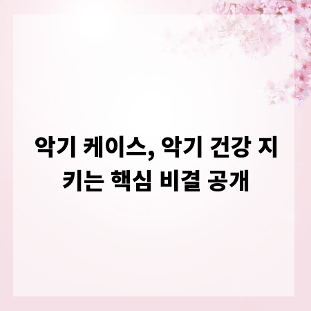 악기 케이스, 악기 건강 지키는 핵심 비결 공개