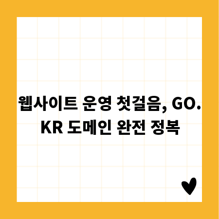 웹사이트 운영 첫걸음, GO.KR 도메인 완전 정복