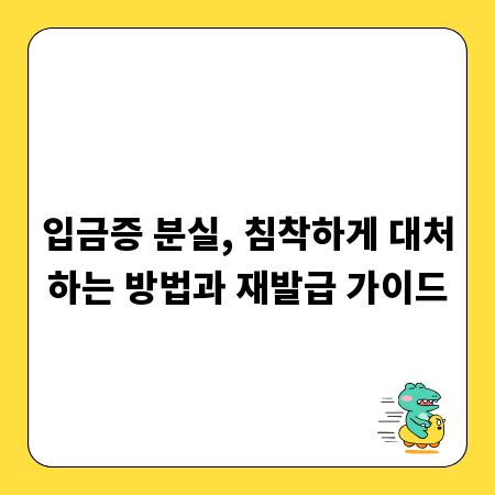 입금증 분실, 침착하게 대처하는 방법과 재발급 가이드