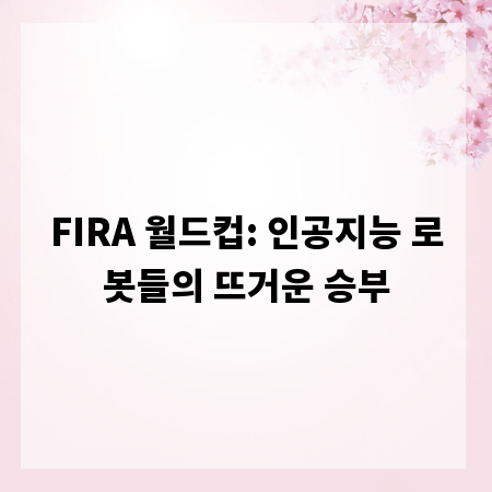 FIRA 월드컵: 인공지능 로봇들의 뜨거운 승부