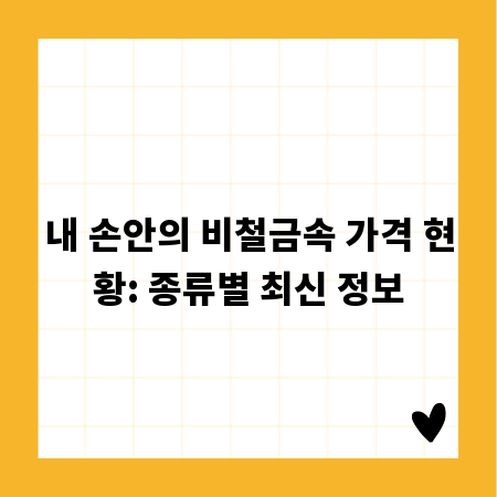 내 손안의 비철금속 가격 현황: 종류별 최신 정보