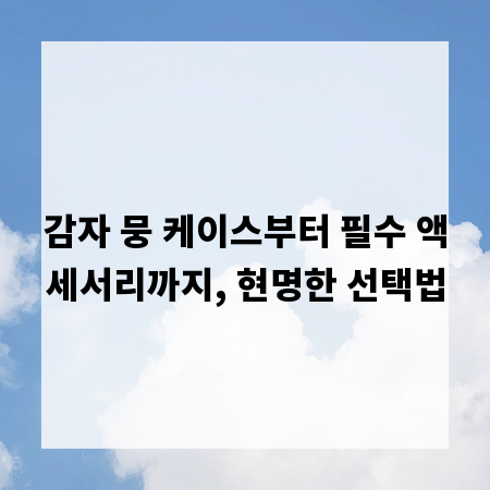 감자 뭉 케이스부터 필수 액세서리까지, 현명한 선택법
