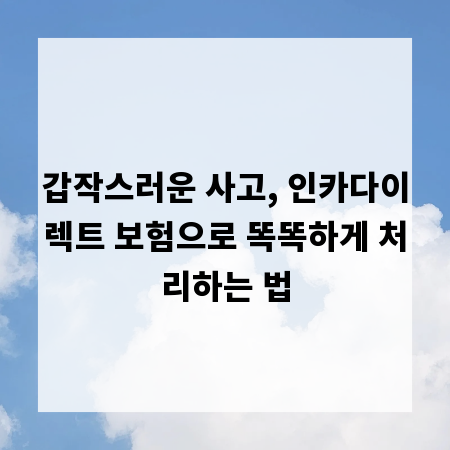 갑작스러운 사고, 인카다이렉트 보험으로 똑똑하게 처리하는 법