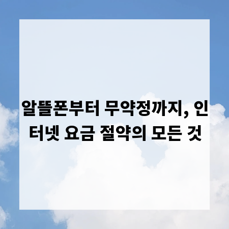 알뜰폰부터 무약정까지, 인터넷 요금 절약의 모든 것