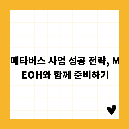 메타버스 사업 성공 전략, MEOH와 함께 준비하기