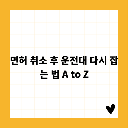 면허 취소 후 운전대 다시 잡는 법 A to Z