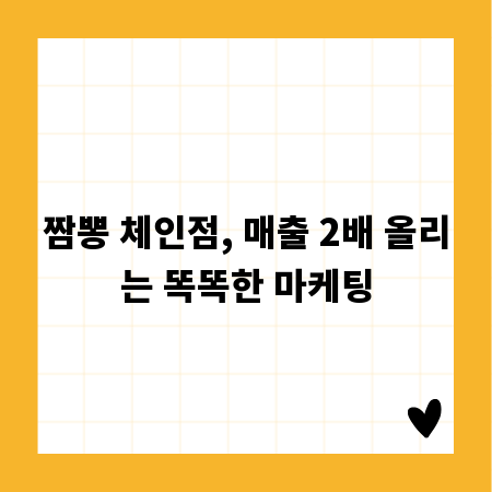 짬뽕 체인점, 매출 2배 올리는 똑똑한 마케팅