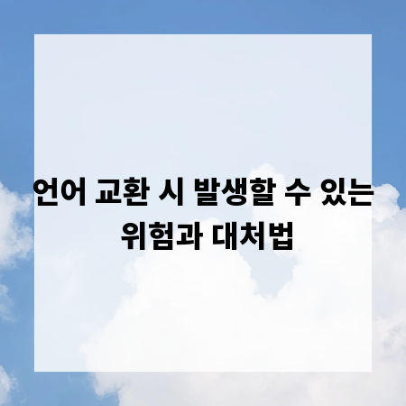 언어 교환 시 발생할 수 있는 위험과 대처법