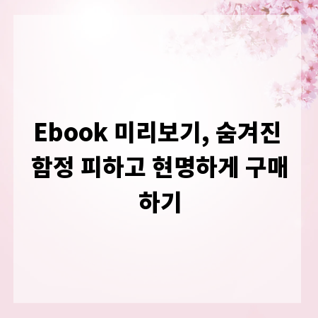 Ebook 미리보기, 숨겨진 함정 피하고 현명하게 구매하기