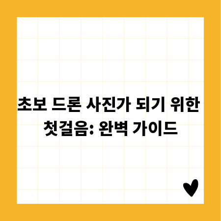 초보 드론 사진가 되기 위한 첫걸음: 완벽 가이드