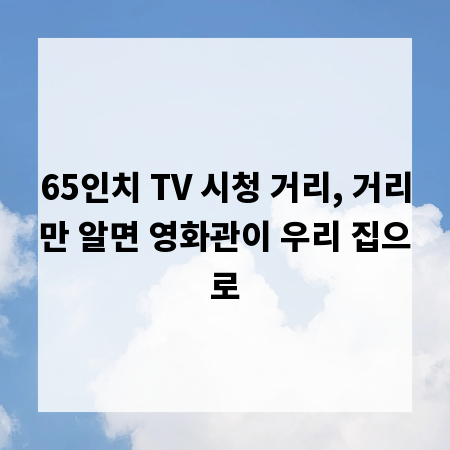 65인치 TV 시청 거리, 거리만 알면 영화관이 우리 집으로