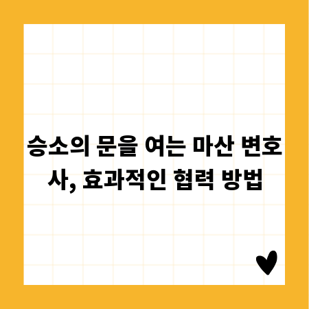 승소의 문을 여는 마산 변호사, 효과적인 협력 방법