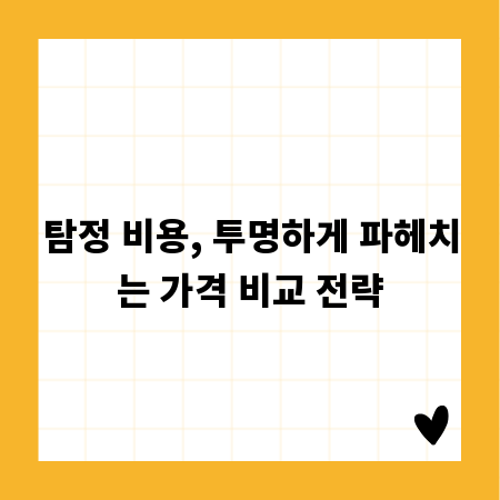 탐정 비용, 투명하게 파헤치는 가격 비교 전략