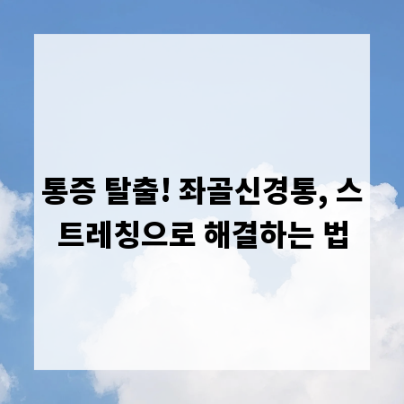 통증 탈출! 좌골신경통, 스트레칭으로 해결하는 법