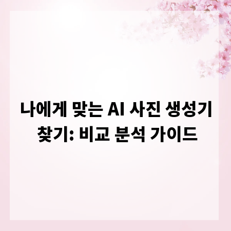 나에게 맞는 AI 사진 생성기 찾기: 비교 분석 가이드
