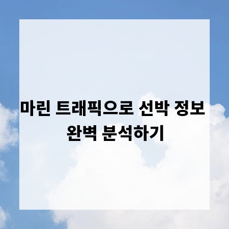 마린 트래픽으로 선박 정보 완벽 분석하기