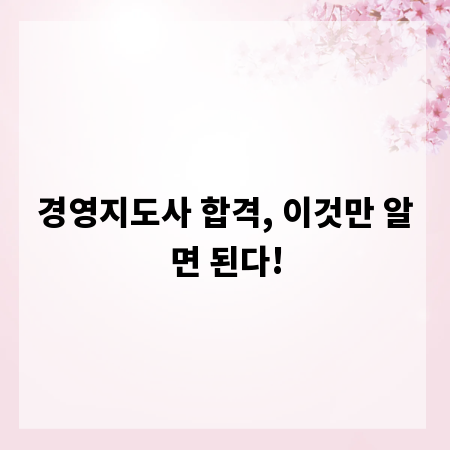 경영지도사 합격, 이것만 알면 된다!