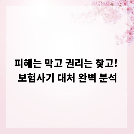 피해는 막고 권리는 찾고! 보험사기 대처 완벽 분석